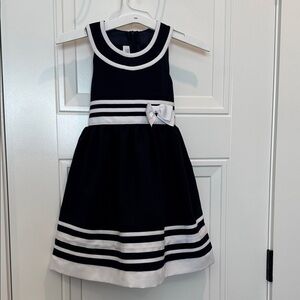 Bonnie Jean Navy and White Striped Formal Dress